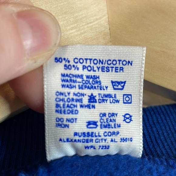 VTG Jerzees blue crewneck sweatshirt w/ ‘Dad’ definition graphic sz L *NWOT* - Picture 4 of 9